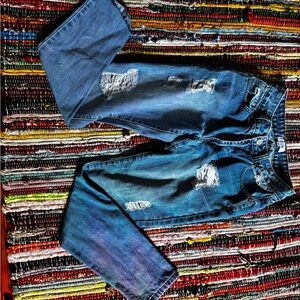 Distressed Blue Jeans